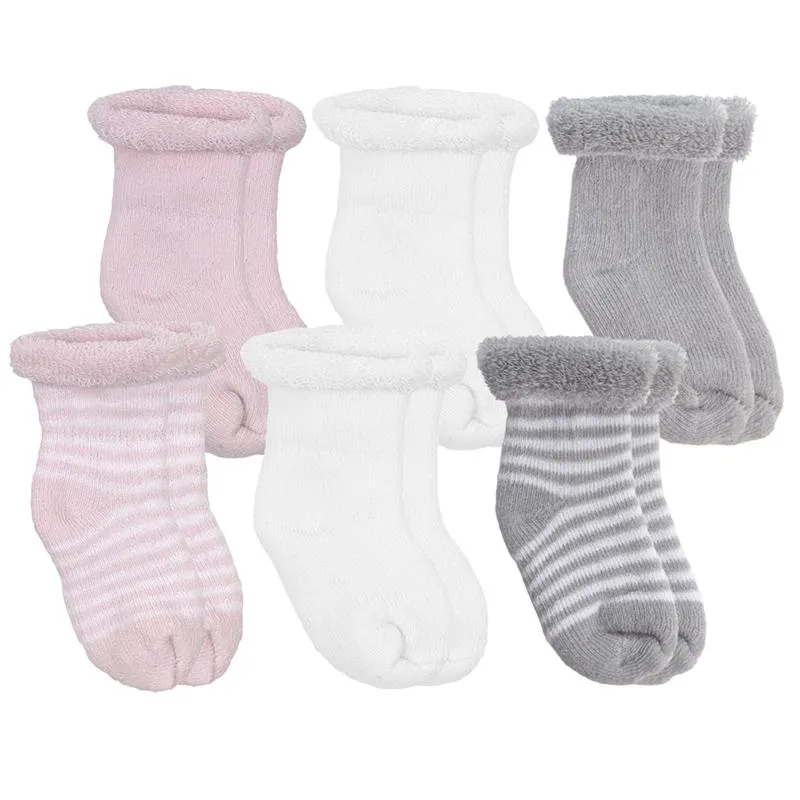 Kushies Terry Socks 6-Pack / Pink