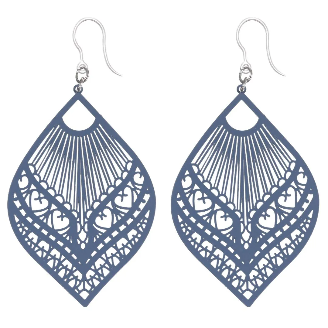 Large Peacock Dangles Hypoallergenic Earrings for Sensitive Ears Made with Plastic Posts