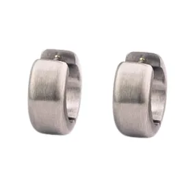 Large Stainless Steel Huggie Earrings - "Round Curved Hoops"