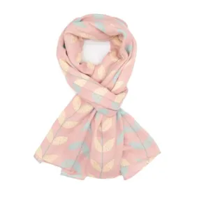 Leaf Lines Scarf Dusky Pink