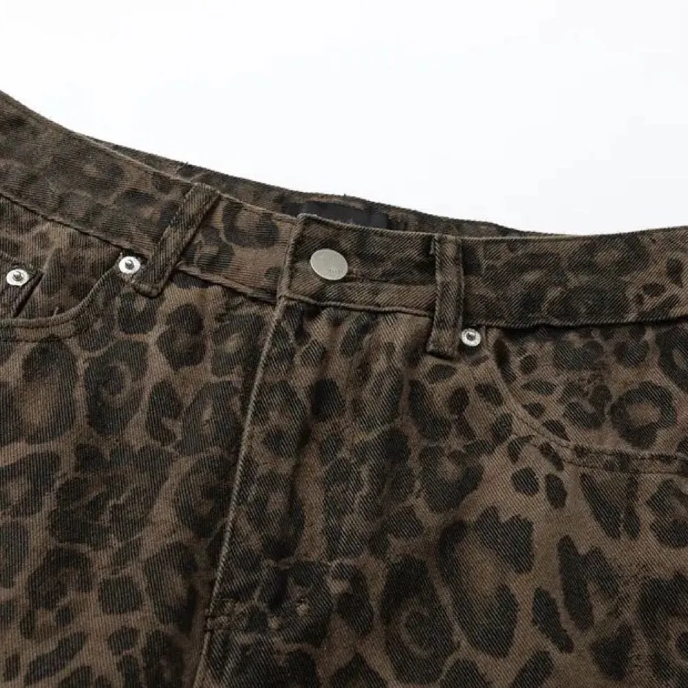 Leopard Print Jean Pants