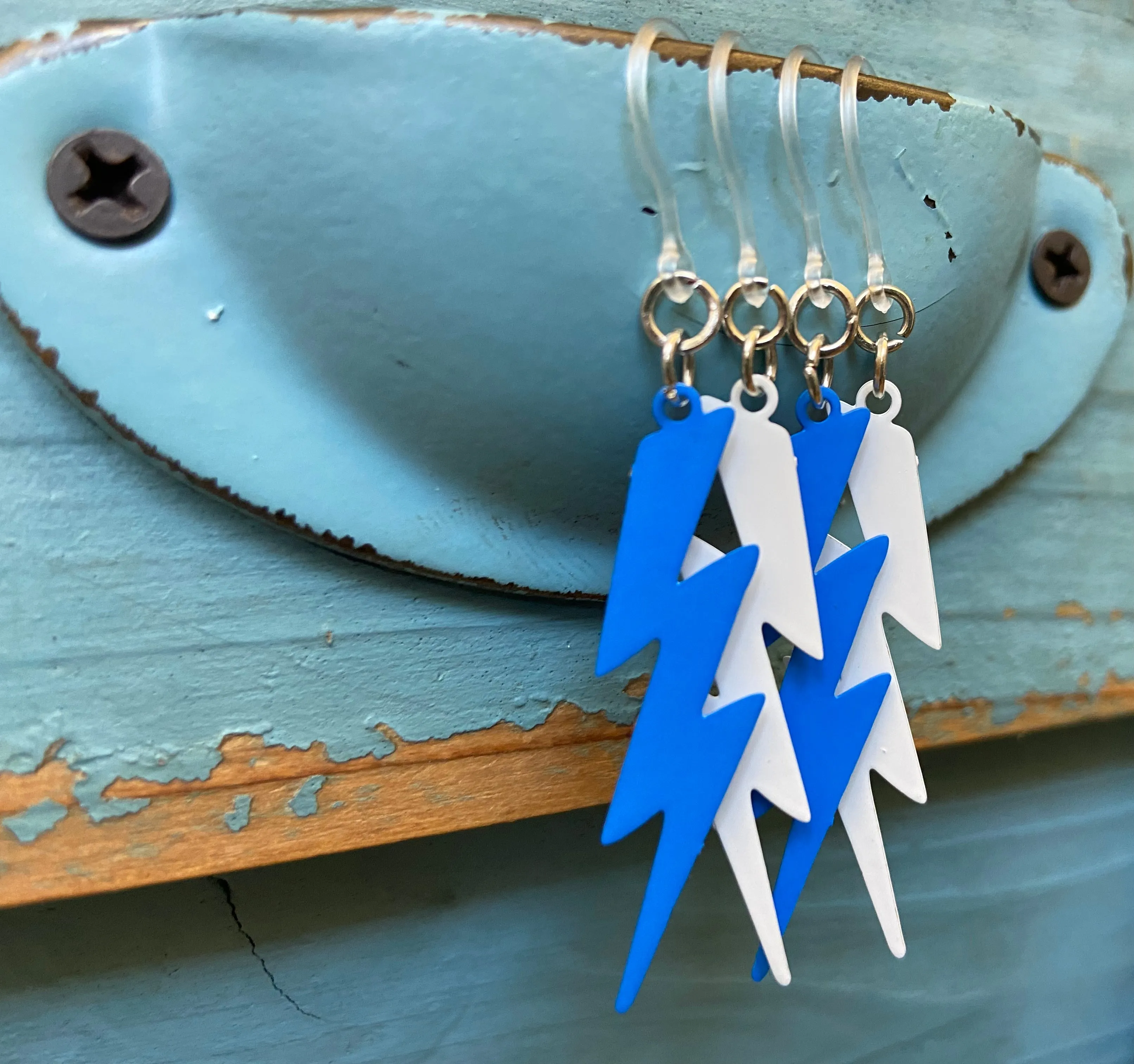 Lightning Bolt Dangles Hypoallergenic Earrings for Sensitive Ears Made with Plastic Posts