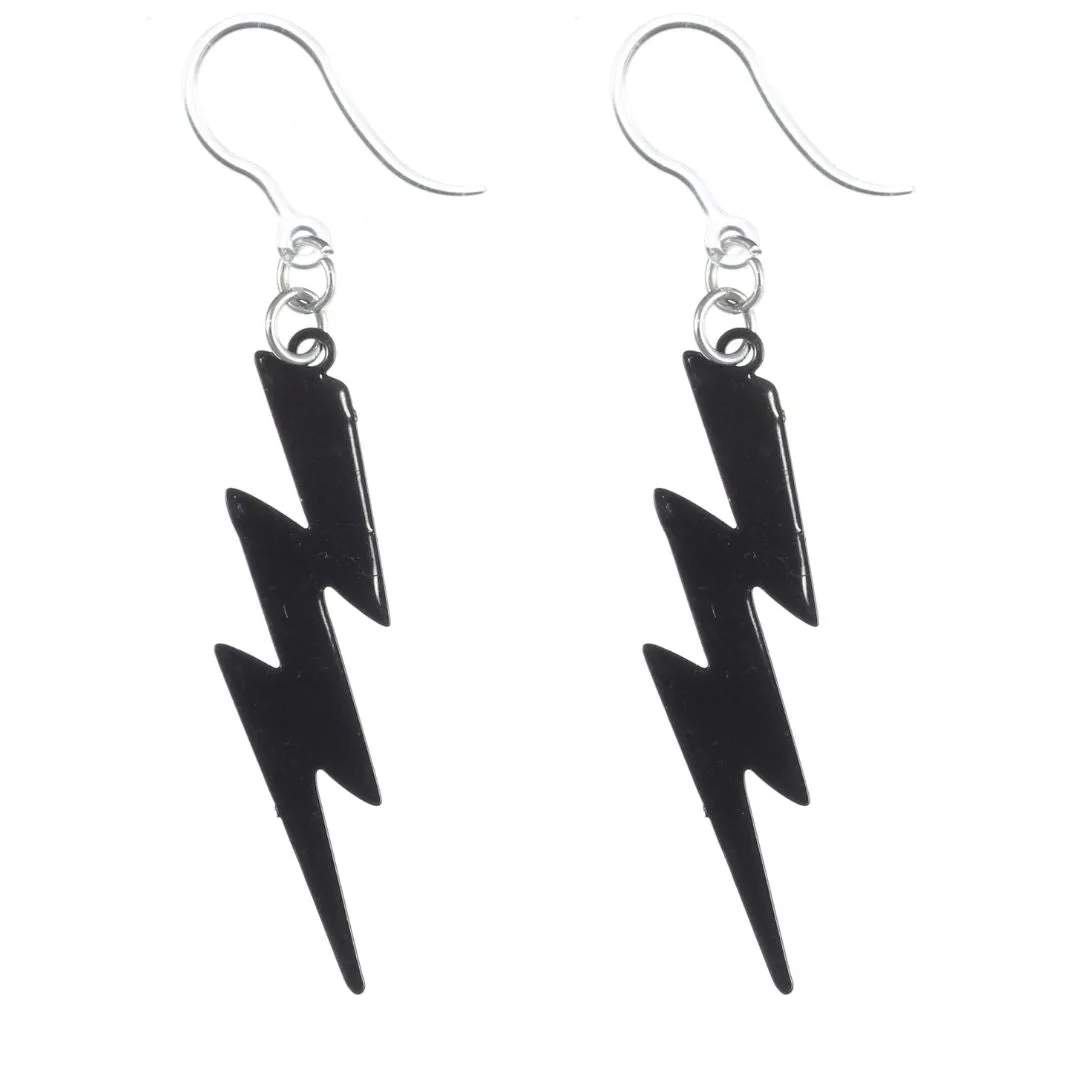 Lightning Bolt Dangles Hypoallergenic Earrings for Sensitive Ears Made with Plastic Posts