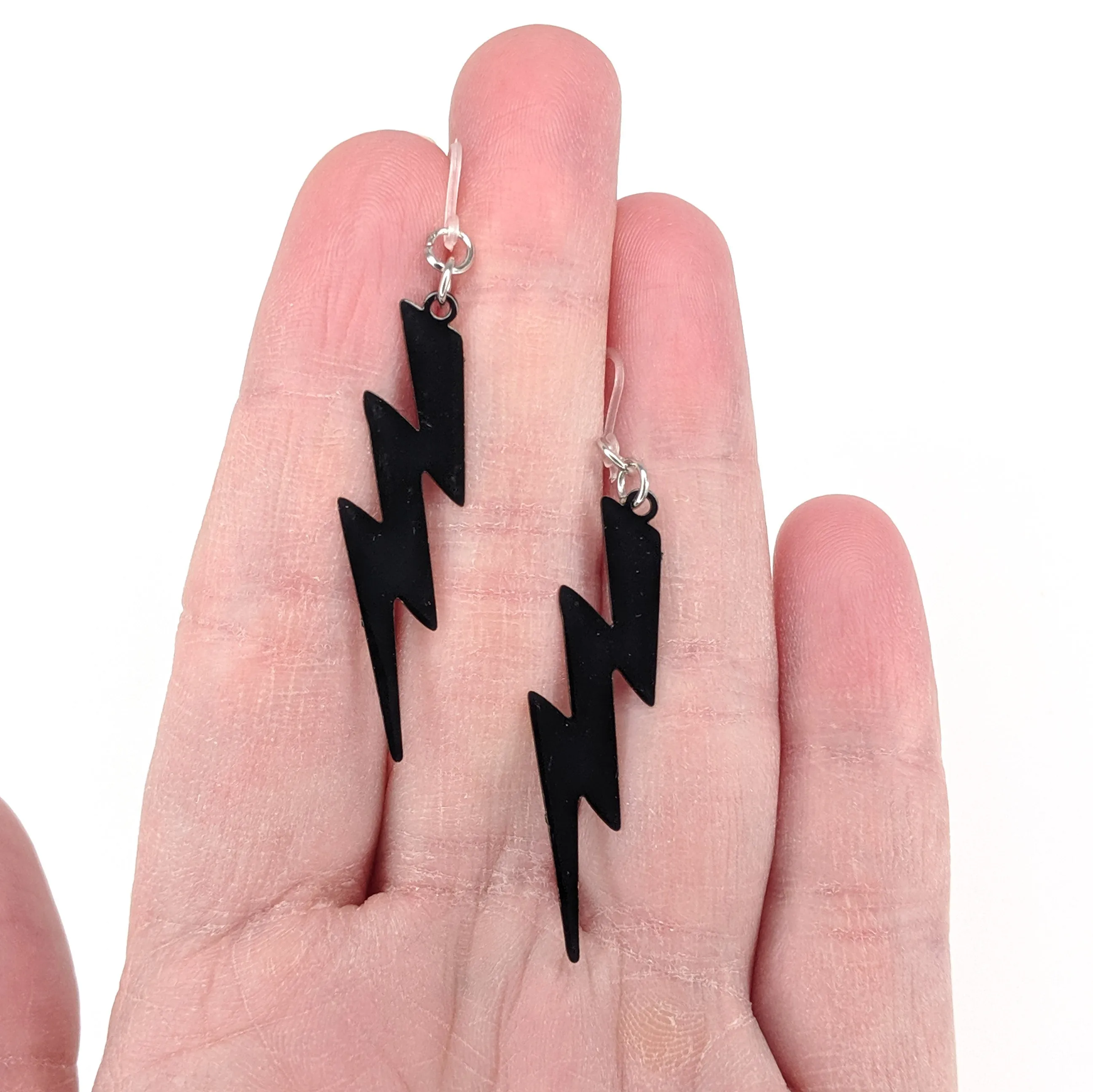 Lightning Bolt Dangles Hypoallergenic Earrings for Sensitive Ears Made with Plastic Posts