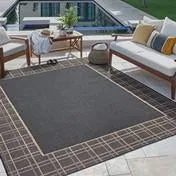 Logan Chestnut Border Indoor/Outdoor Rug