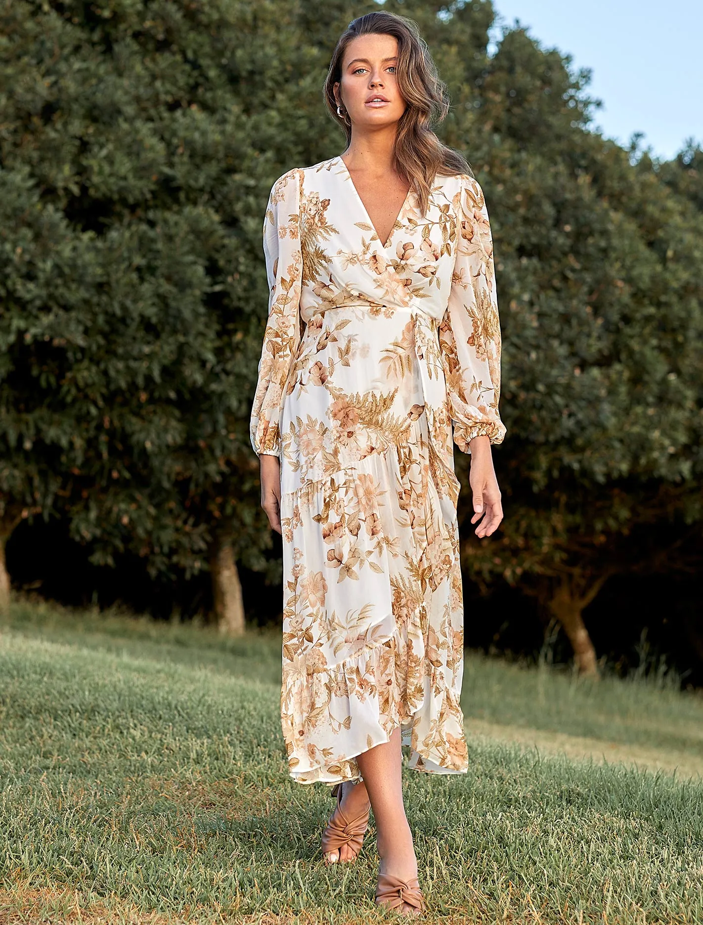 Lola Long Sleeve Printed Maxi Dress