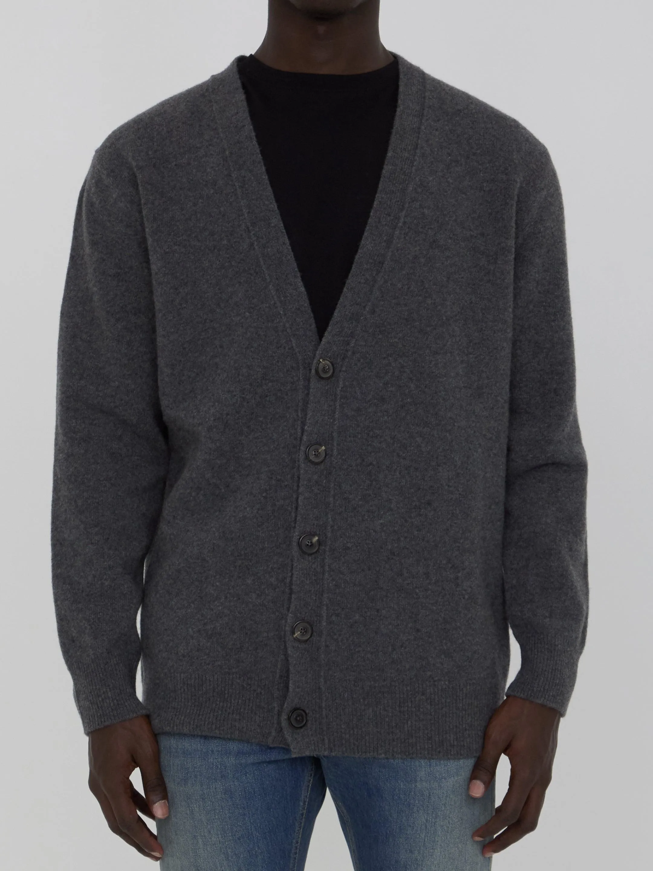 Maison Margiela Gray Y-Neck Cardigan