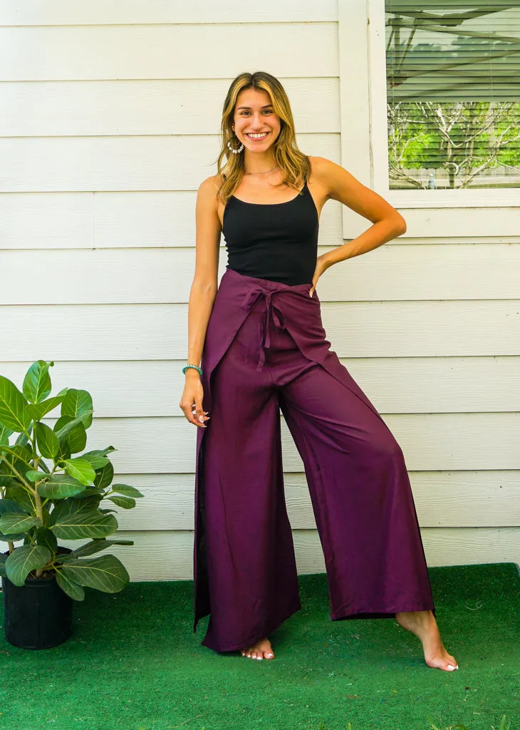 Mangosteen Palazzo Wrap Pants