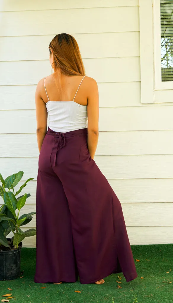 Mangosteen Palazzo Wrap Pants