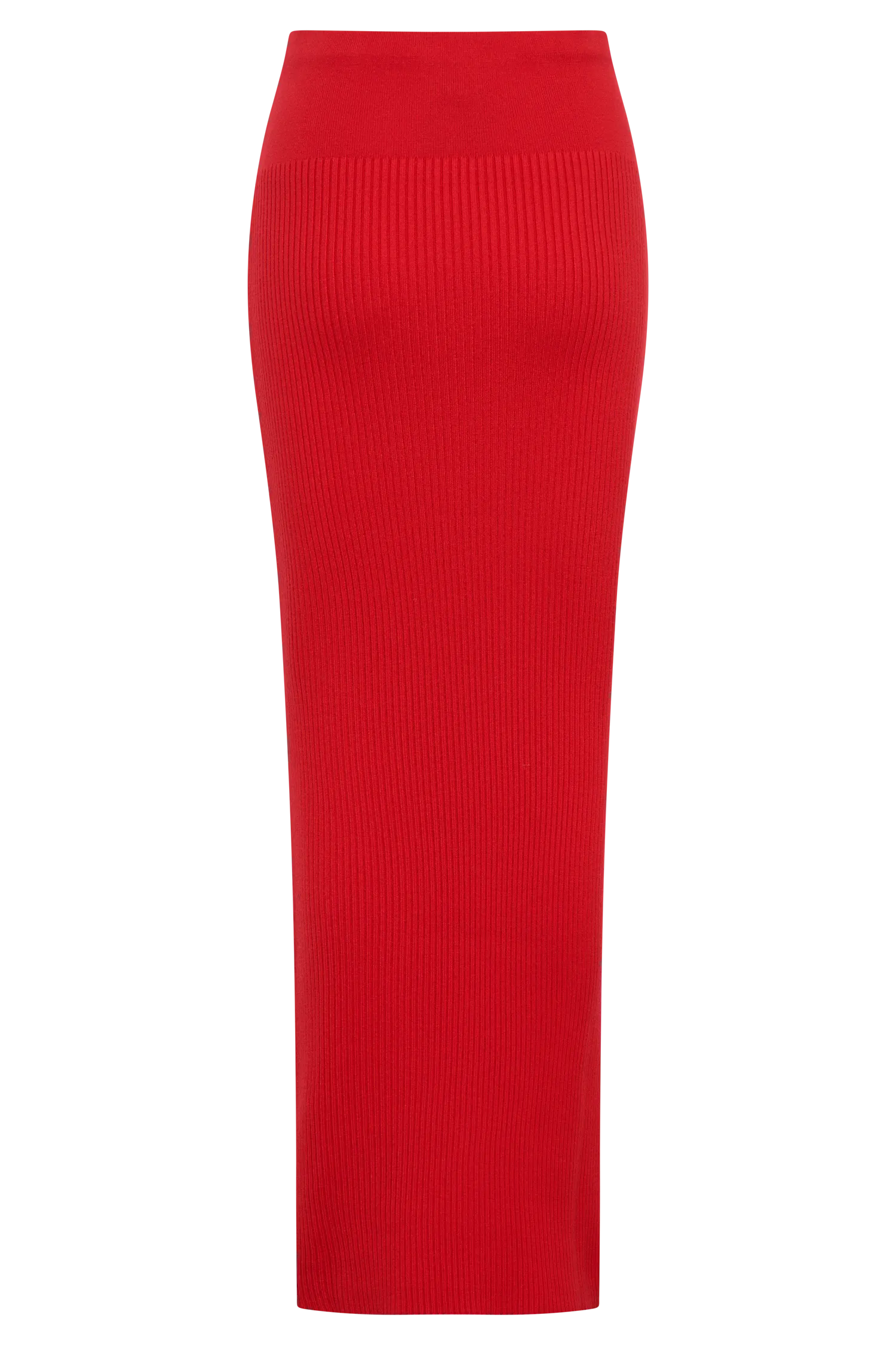 Mathilde Ribbed Knit Maxi Skirt - Ruby