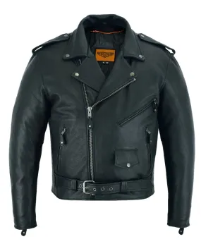 Men's Classic Motorcycle Jacket with Quilted Lining