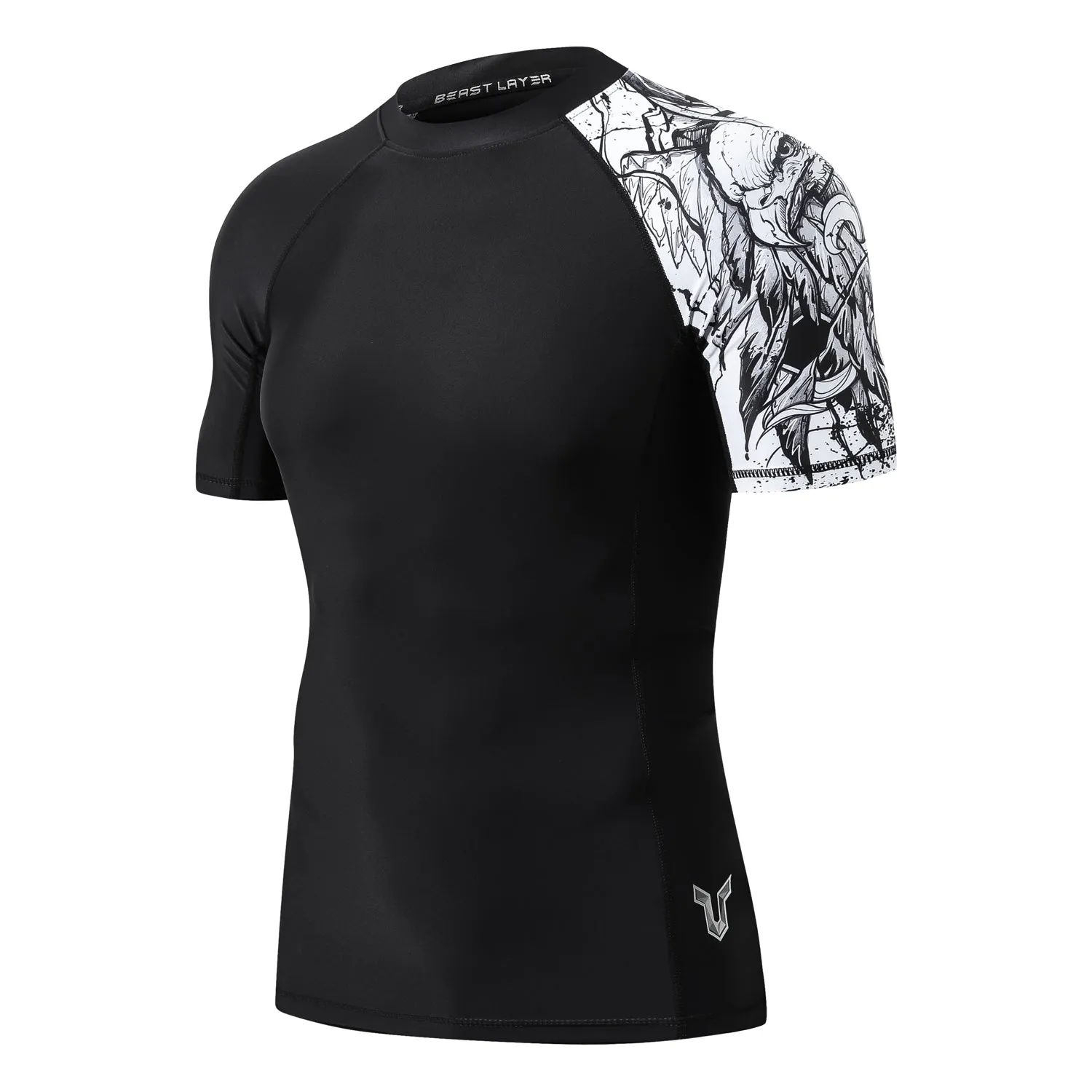 Men's Splice UV Sun Protection UPF 50  Skins Rash Guard Short Sleeves