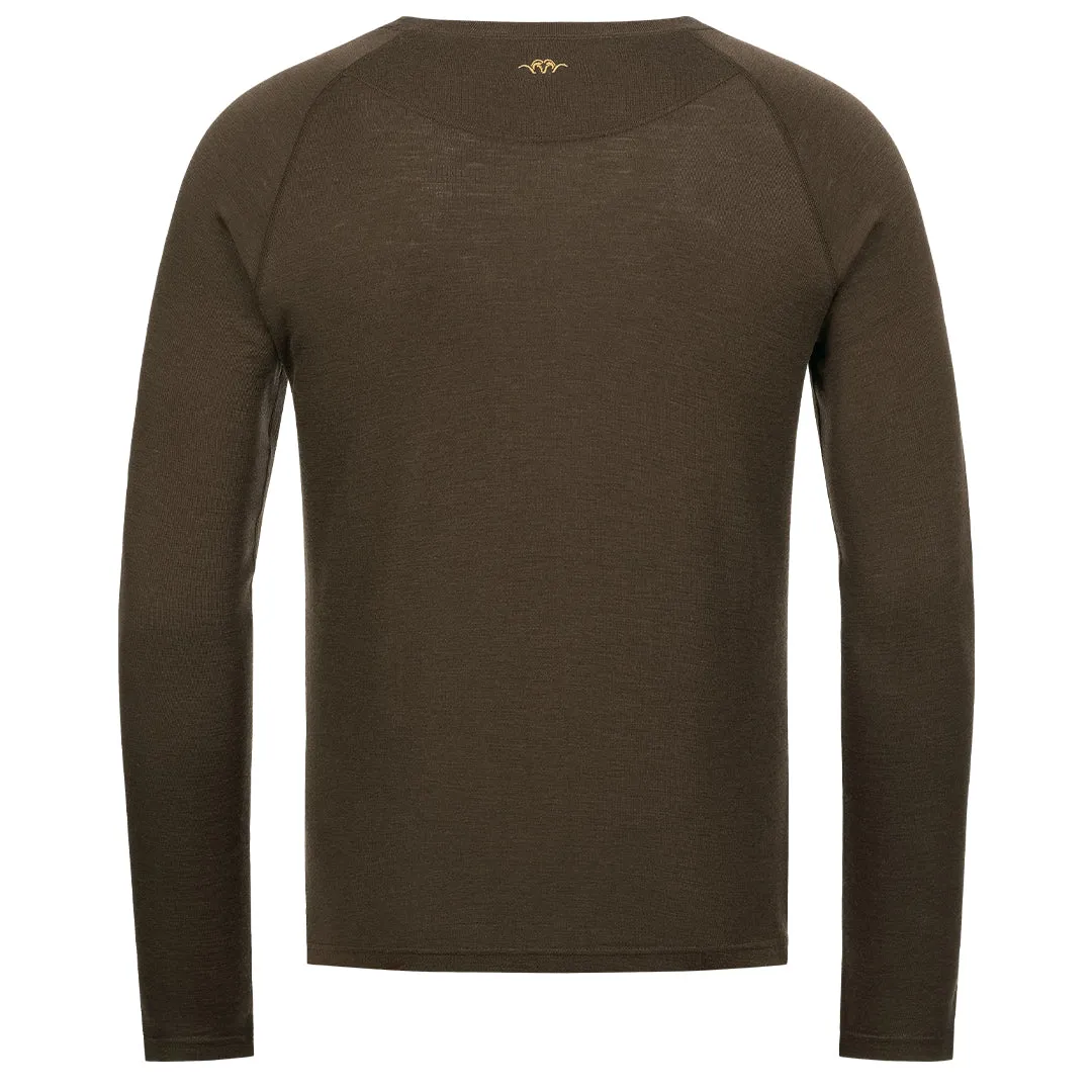 Merino Base Layer Roundneck - Dark Brown by Blaser