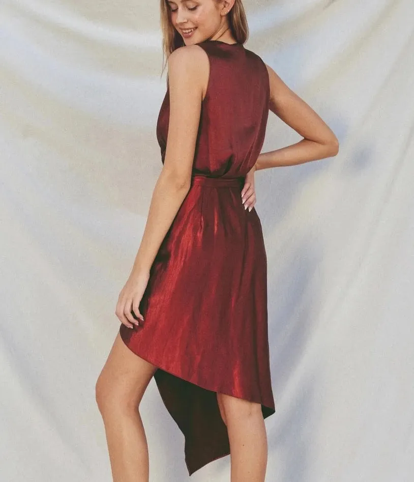 MERLOT WRAP DRESS