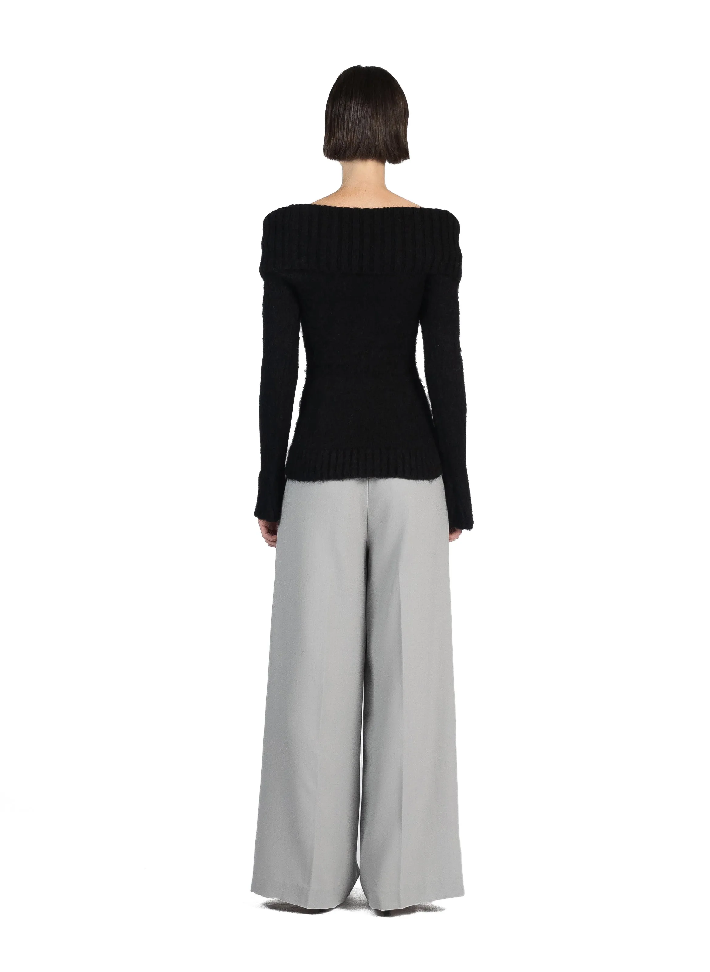 Mohair Off Shoulder Jumper Black