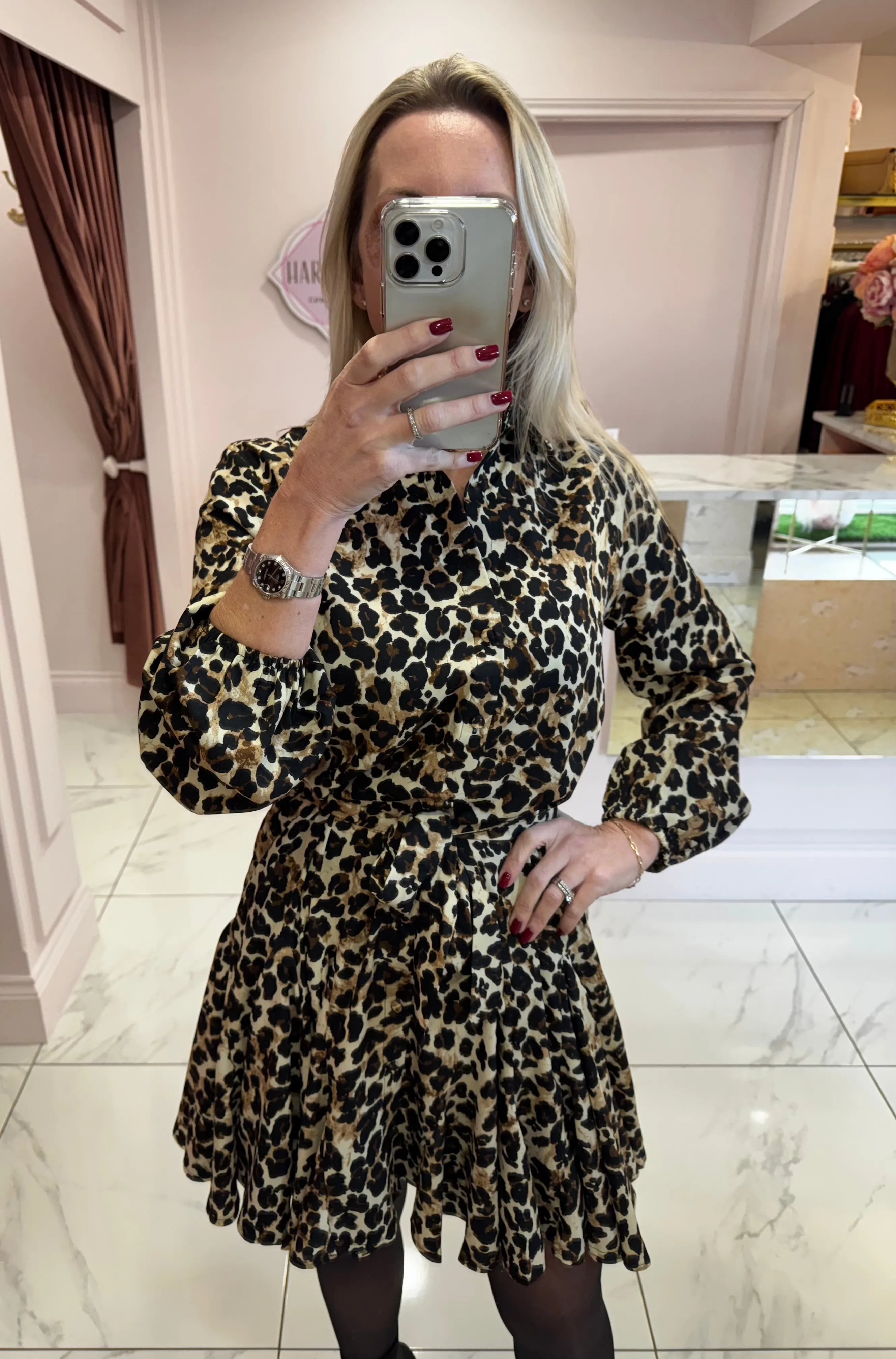 Morgan Leopard Print Skater Dress