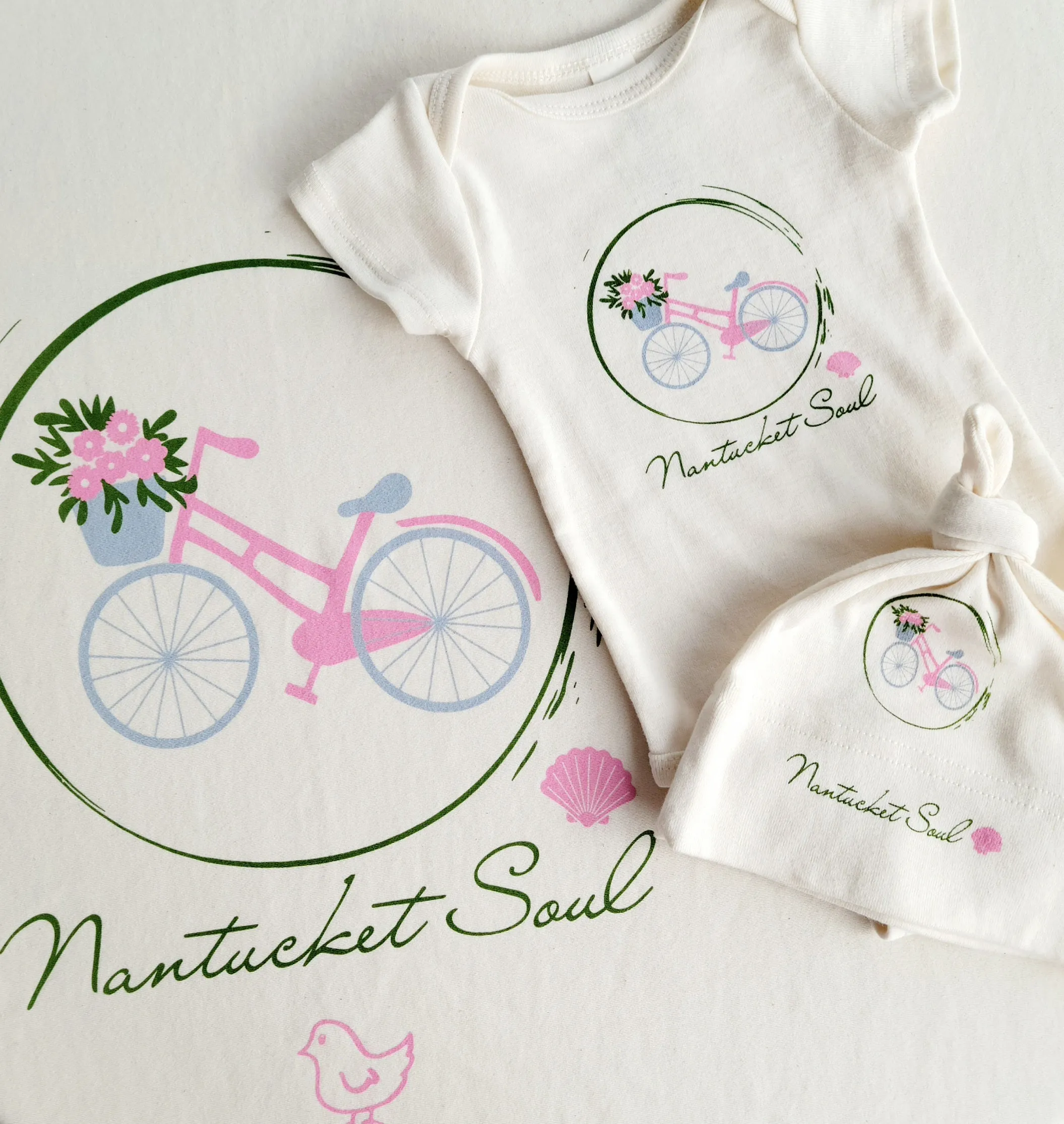 Nantucket Soul Short Sleeve Romper, Hat, & Blanket Gift Set