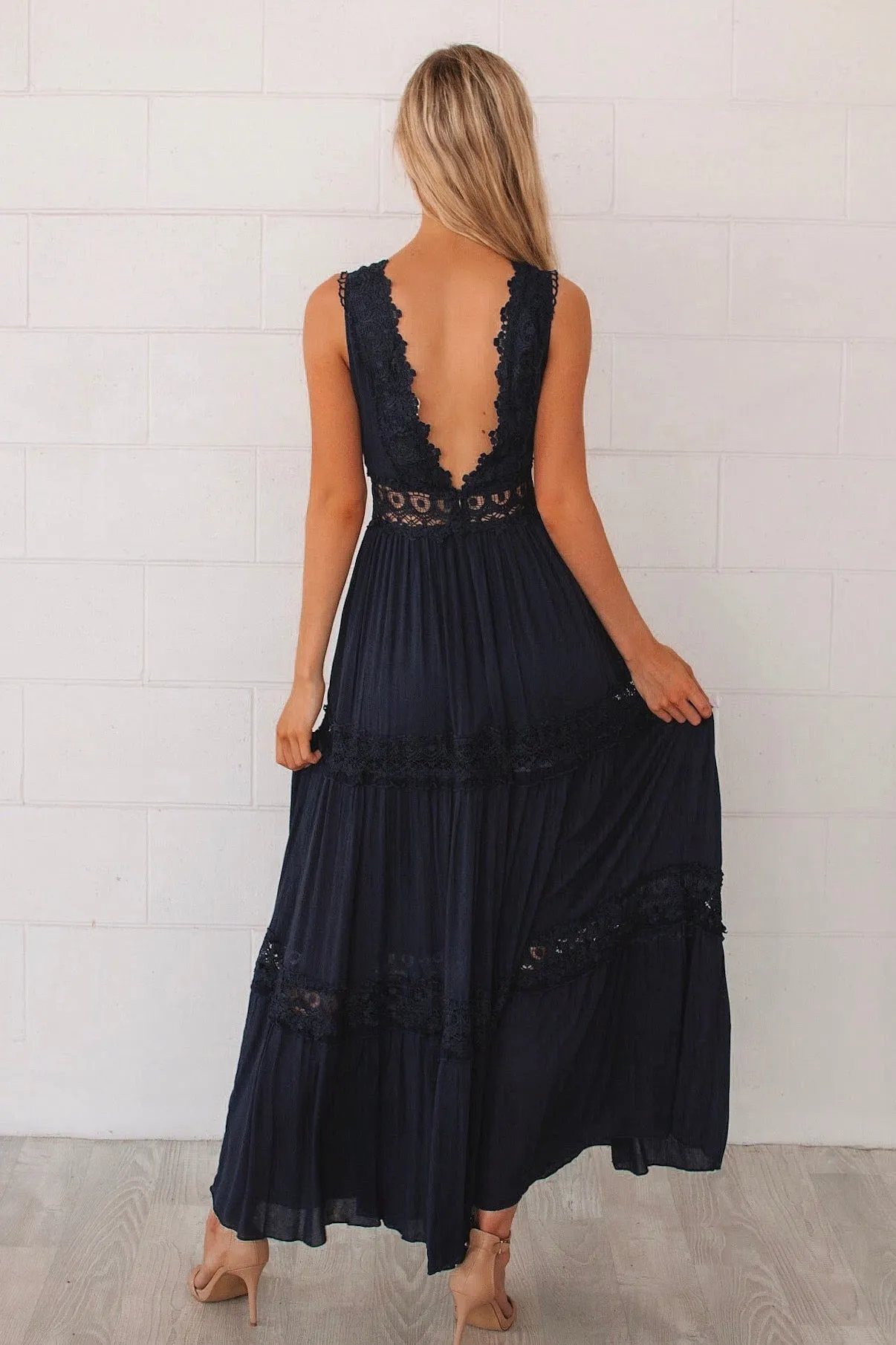 Navy Fawn Maxi Dress