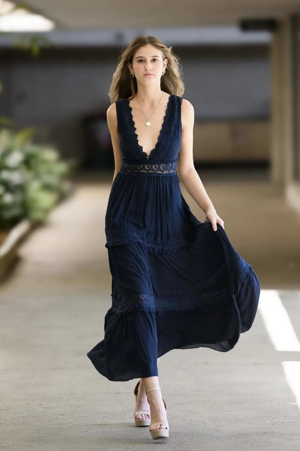 Navy Fawn Maxi Dress