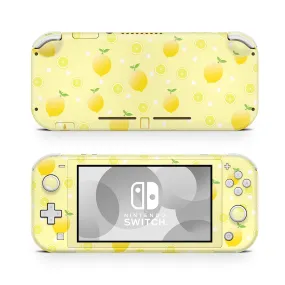 Nintendo Switch Lite Skin Decals -Fruity Yellow Lemons - Wrap Vinyl Sticker