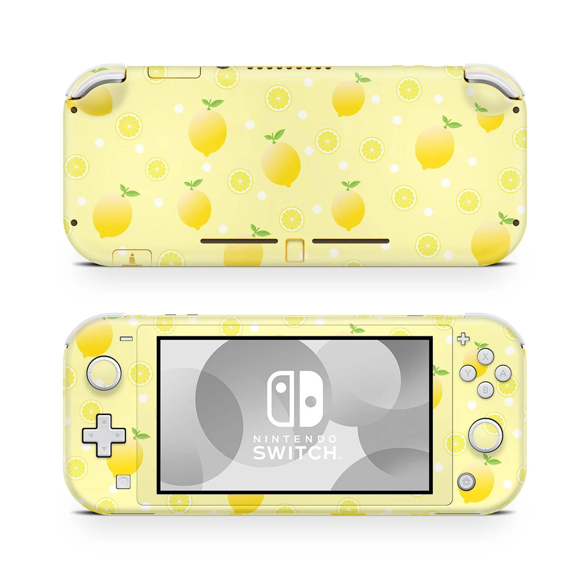 Nintendo Switch Lite Skin Decals -Fruity Yellow Lemons - Wrap Vinyl Sticker