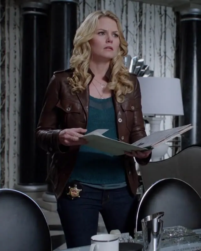 Once Upon a Time Emma Swan Trucker Leather Jacket