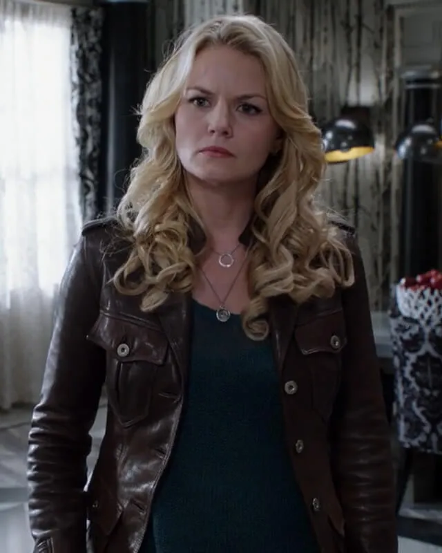 Once Upon a Time Emma Swan Trucker Leather Jacket