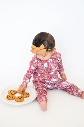 Organic Zip Romper in Milk and Cookies