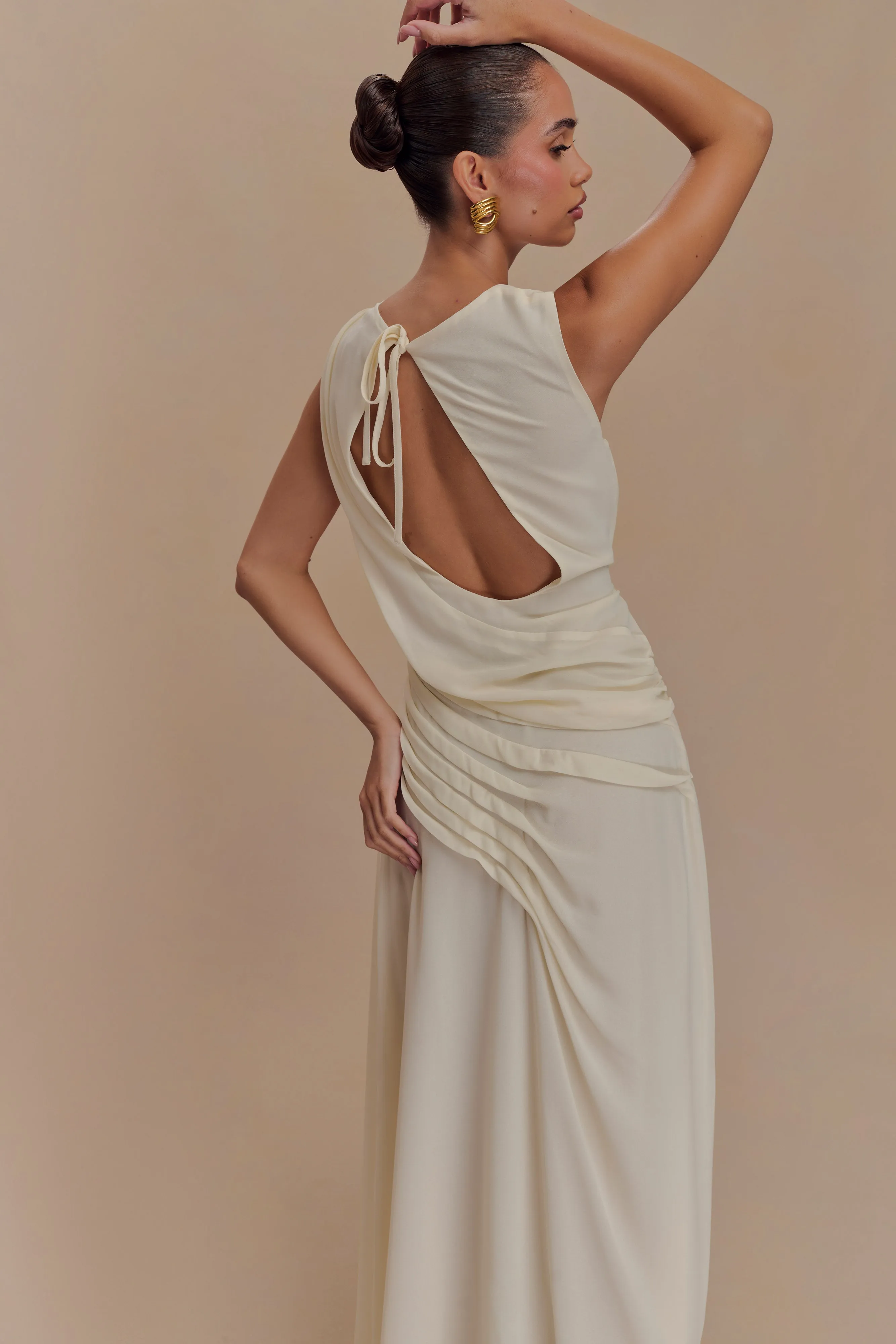 Oria Chiffon Maxi Dress - Ivory