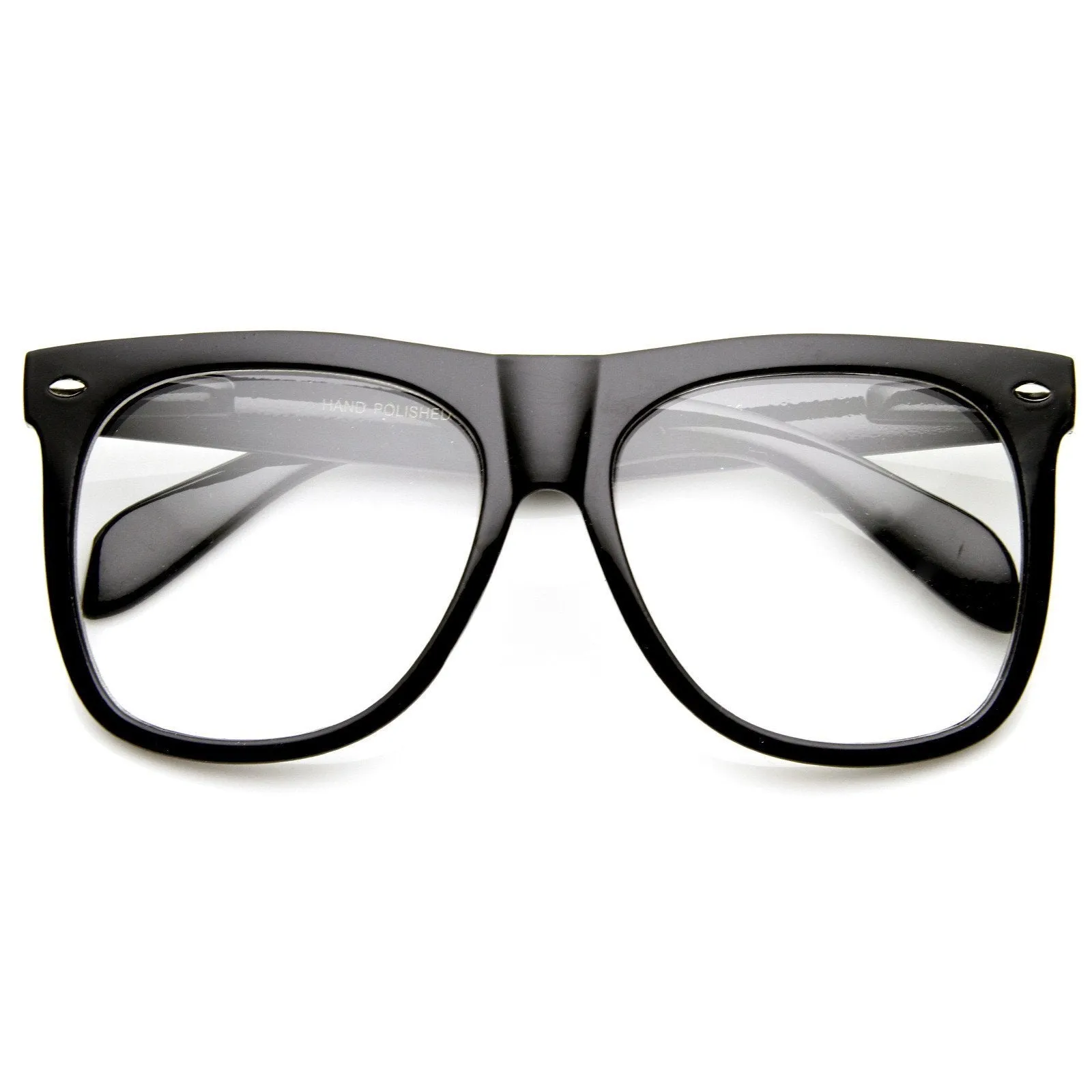 Oversize Hipster Indie Nerd Fashion Clear Lens Horned Rim Glasses