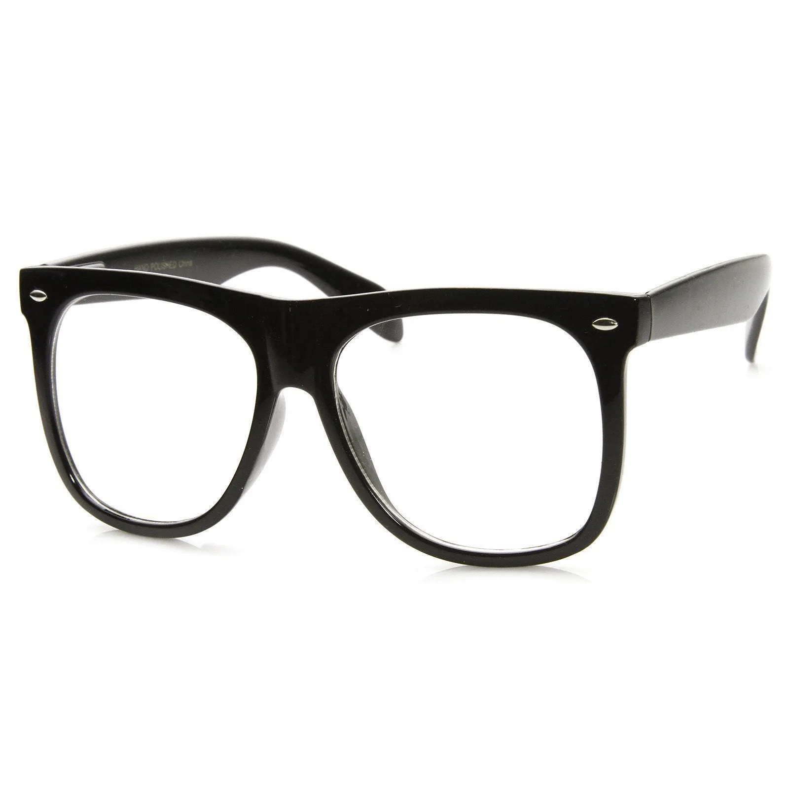 Oversize Hipster Indie Nerd Fashion Clear Lens Horned Rim Glasses