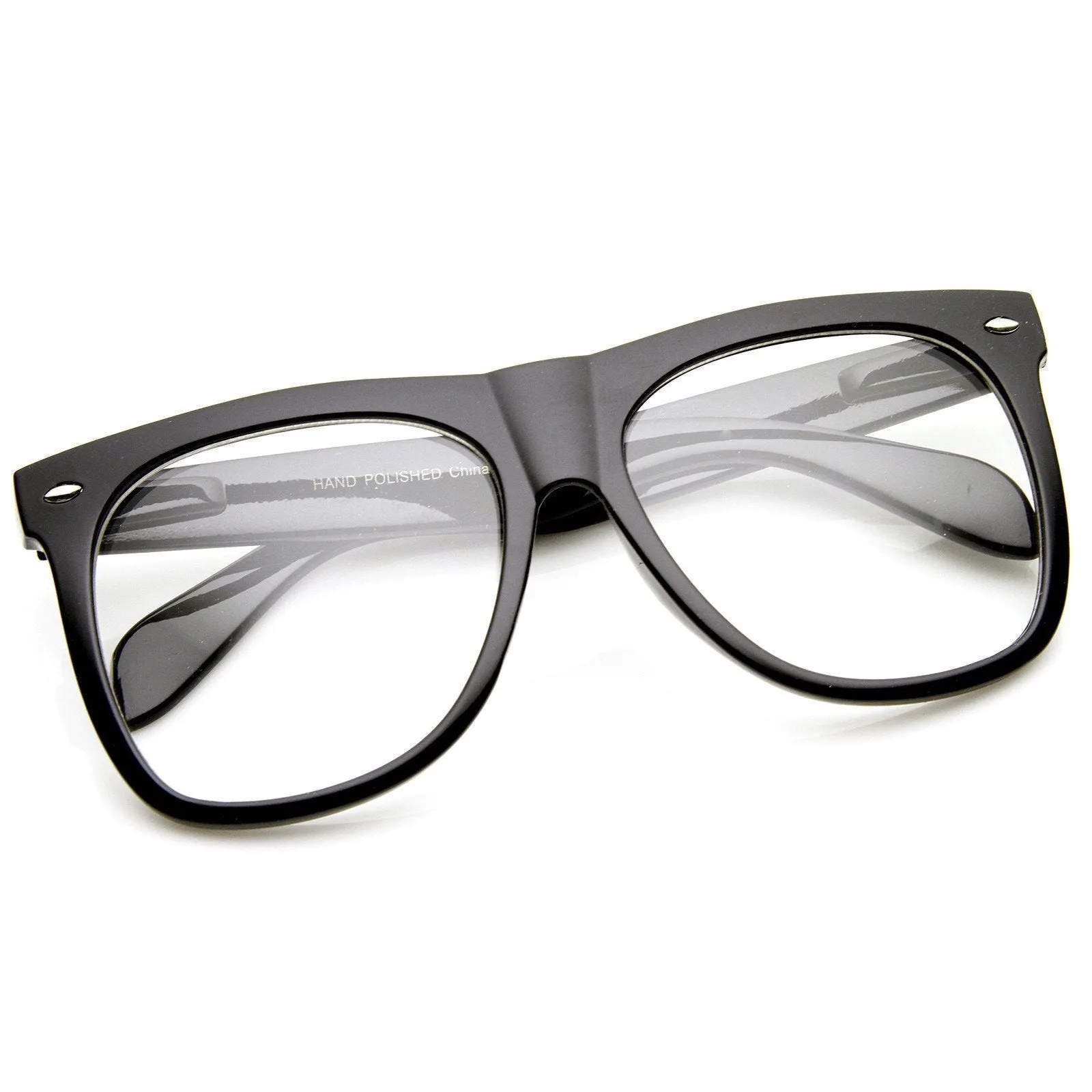 Oversize Hipster Indie Nerd Fashion Clear Lens Horned Rim Glasses