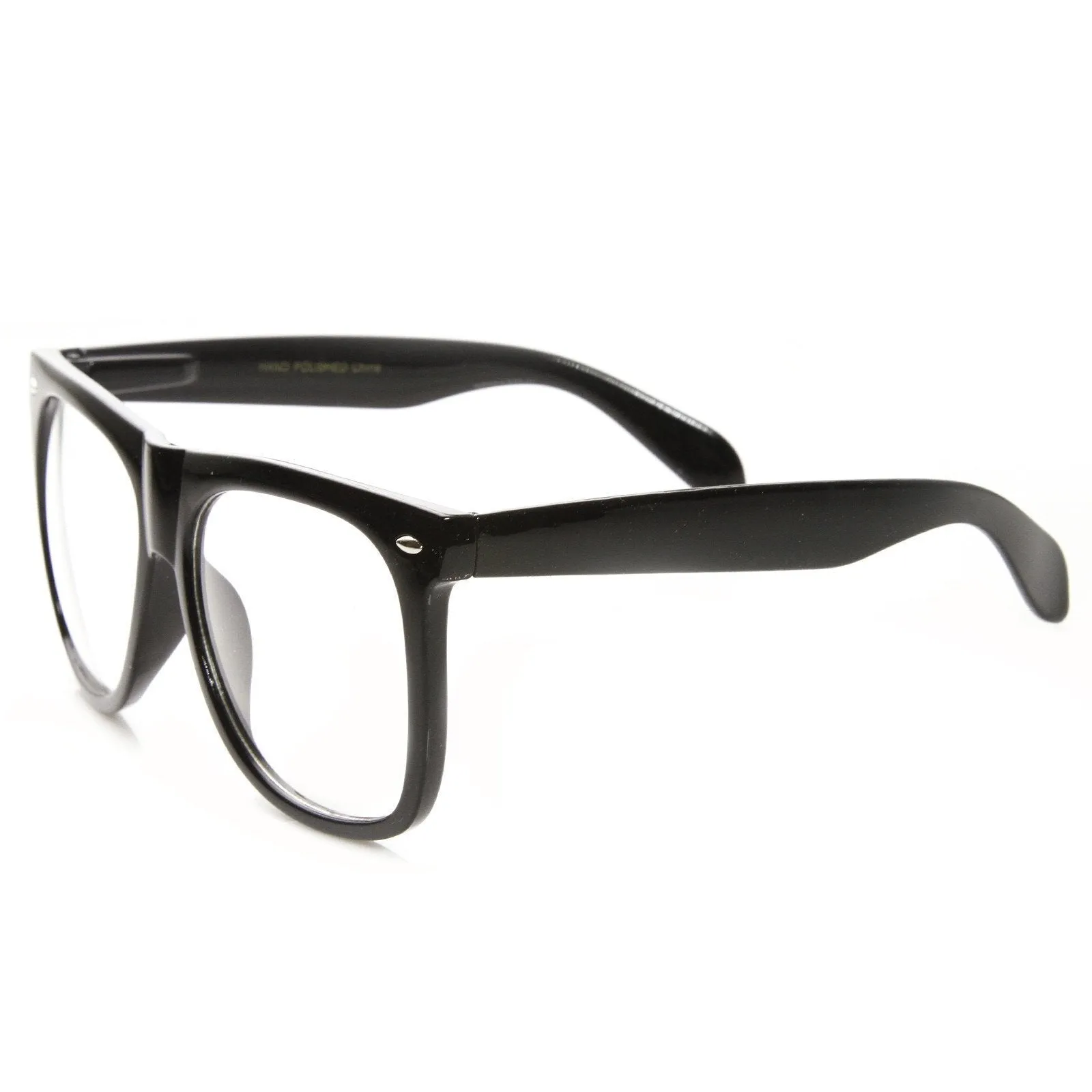 Oversize Hipster Indie Nerd Fashion Clear Lens Horned Rim Glasses