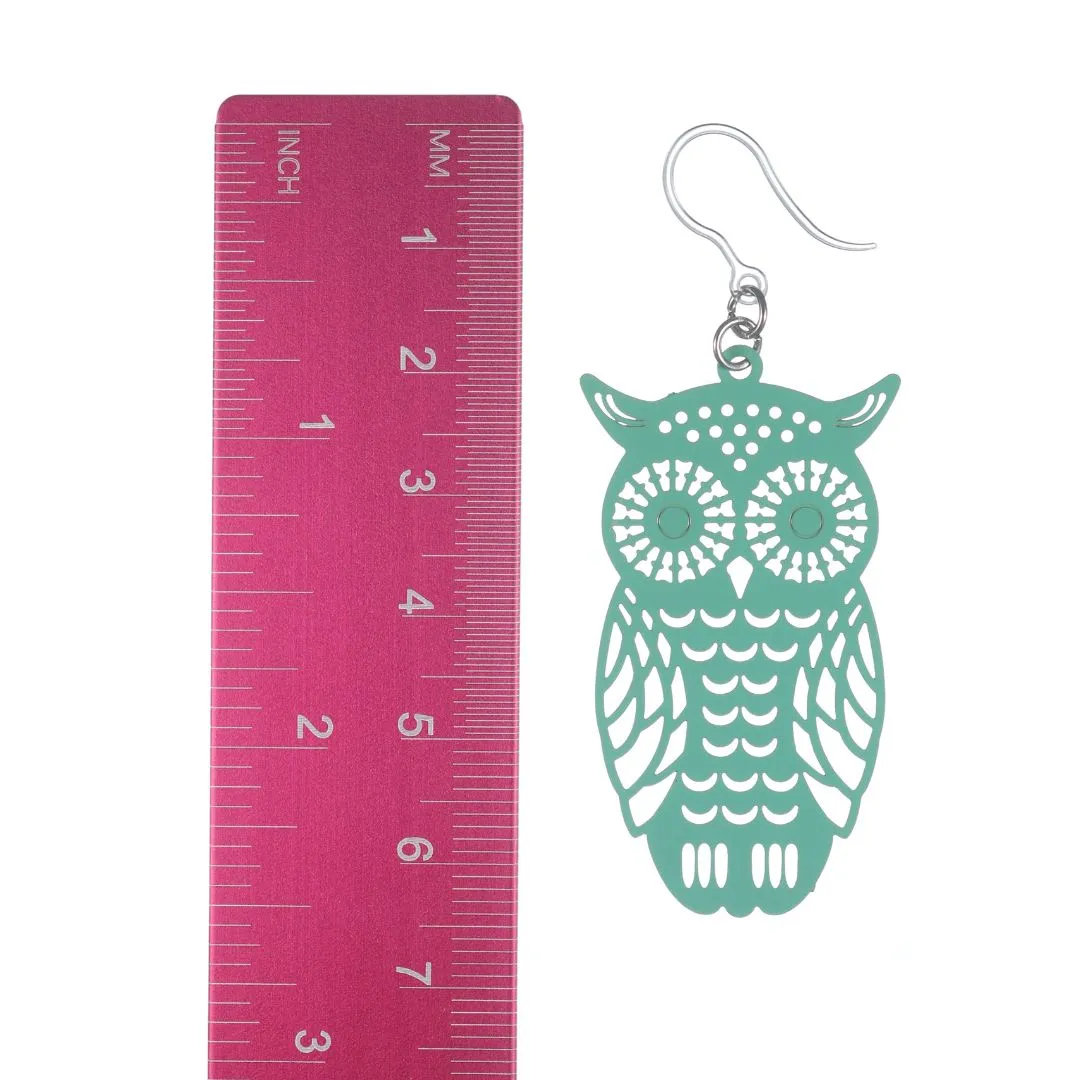 Owl Dangles Hypoallergenic Earrings for Sensitive Ears Made with Plastic Posts