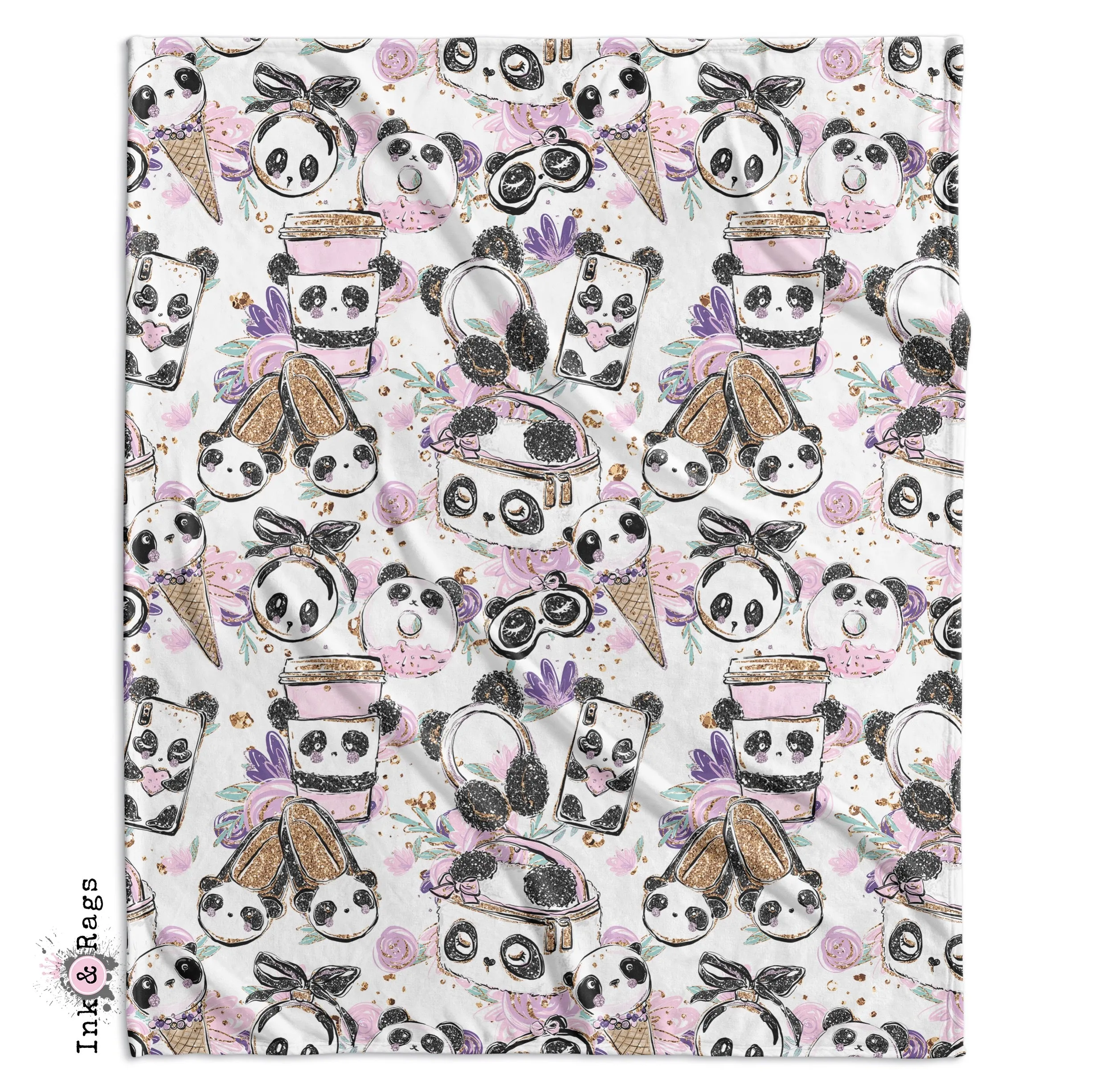 Panda Girl Fashion Crib and Toddler Bedding Collection