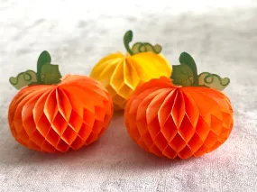 Paper honeycomb pumpkin set of 3 - beautiful Halloween - Fall decoration