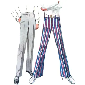 PDF - 1970s Sewing Pattern, Men’s Pant & Bell-Bottom Pants - Waist: 36” (92cm) - Download