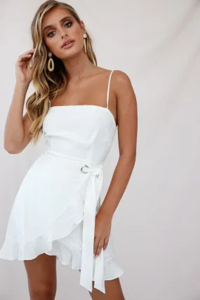 Pepita Cami Strap Wrap Dress White