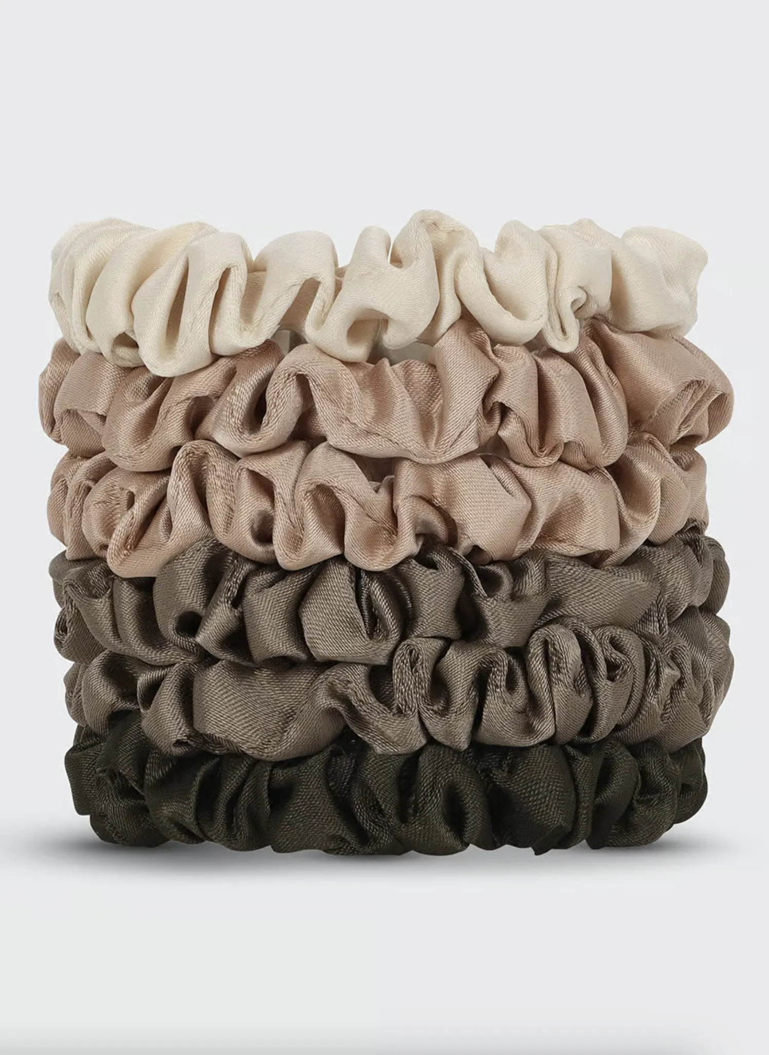 Petite Satin Scrunchies 6pc | Eucalyptus