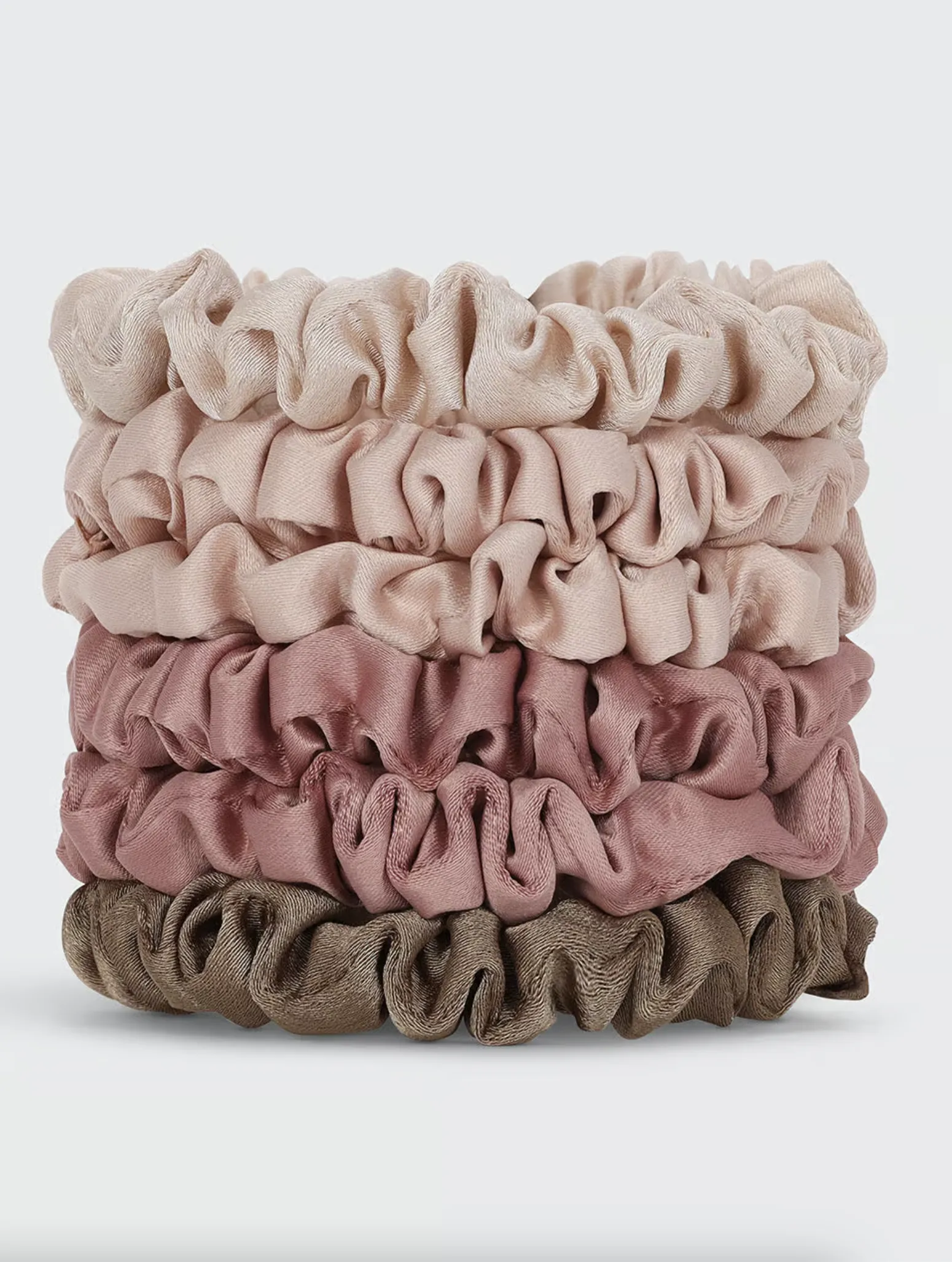 Petite Satin Scrunchies 6pc | Terracotta