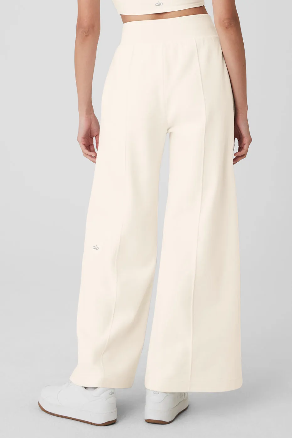 Polar Fleece High-Waist Snowdrift Wide Leg Pant - Ivory