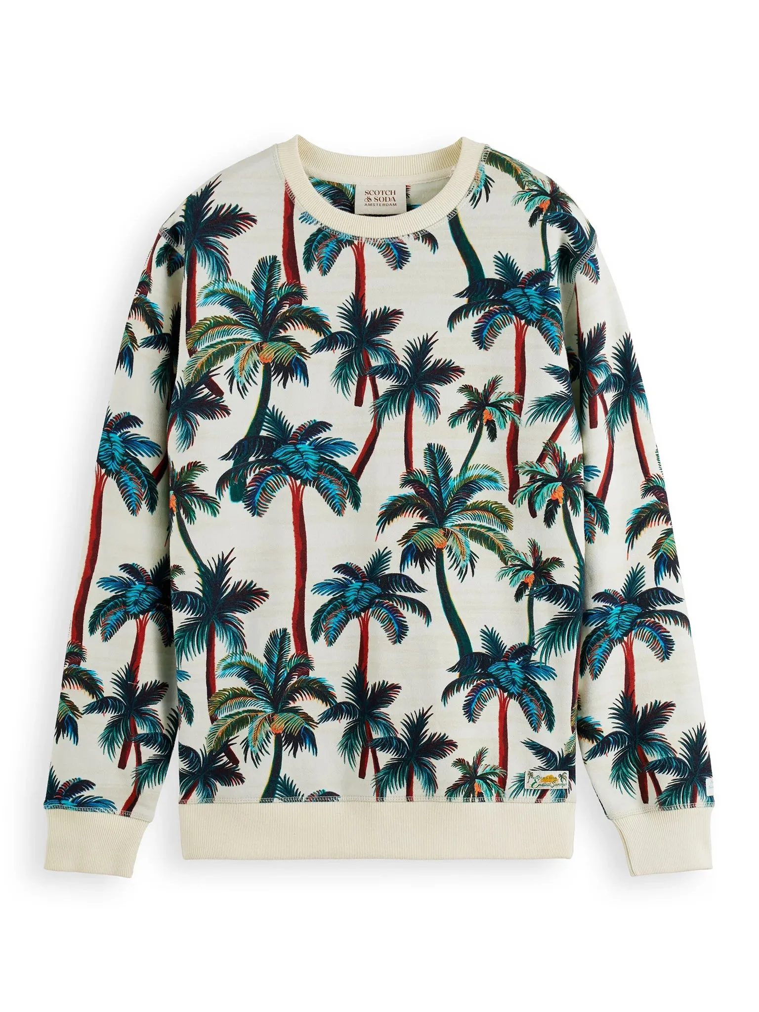 Printed Tree Cream Sweat Shirt - S1716695732