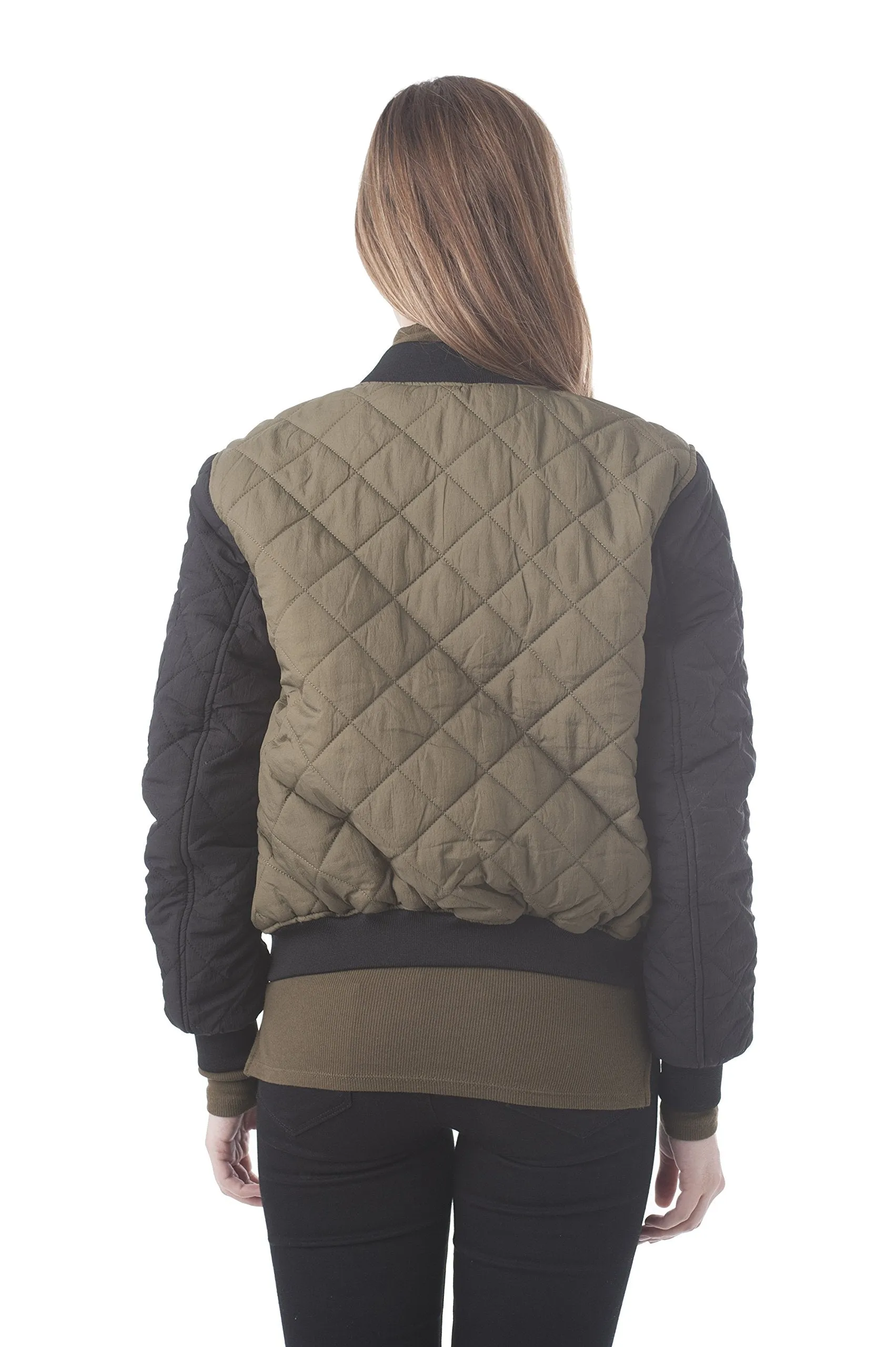 Quilted Contrast Bomber Padding Jacket