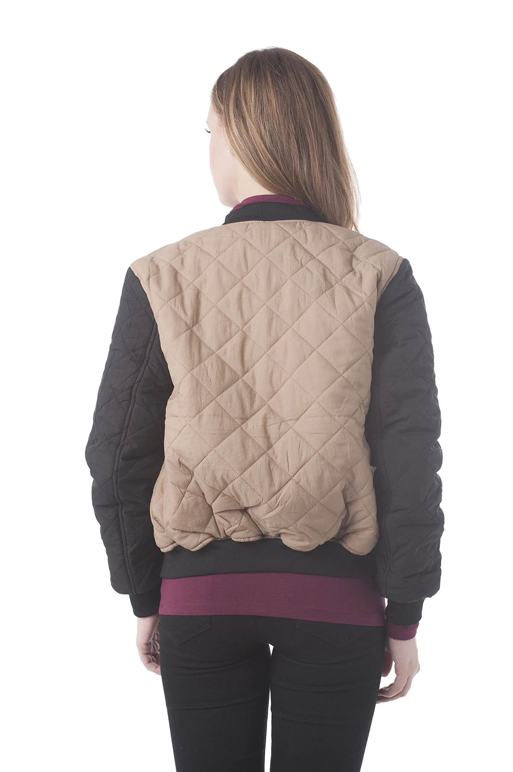 Quilted Contrast Bomber Padding Jacket