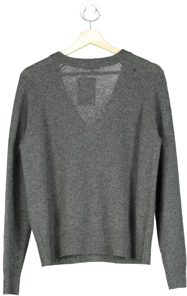 Reformation Grey V-Neck Cashmere Jumper UK M