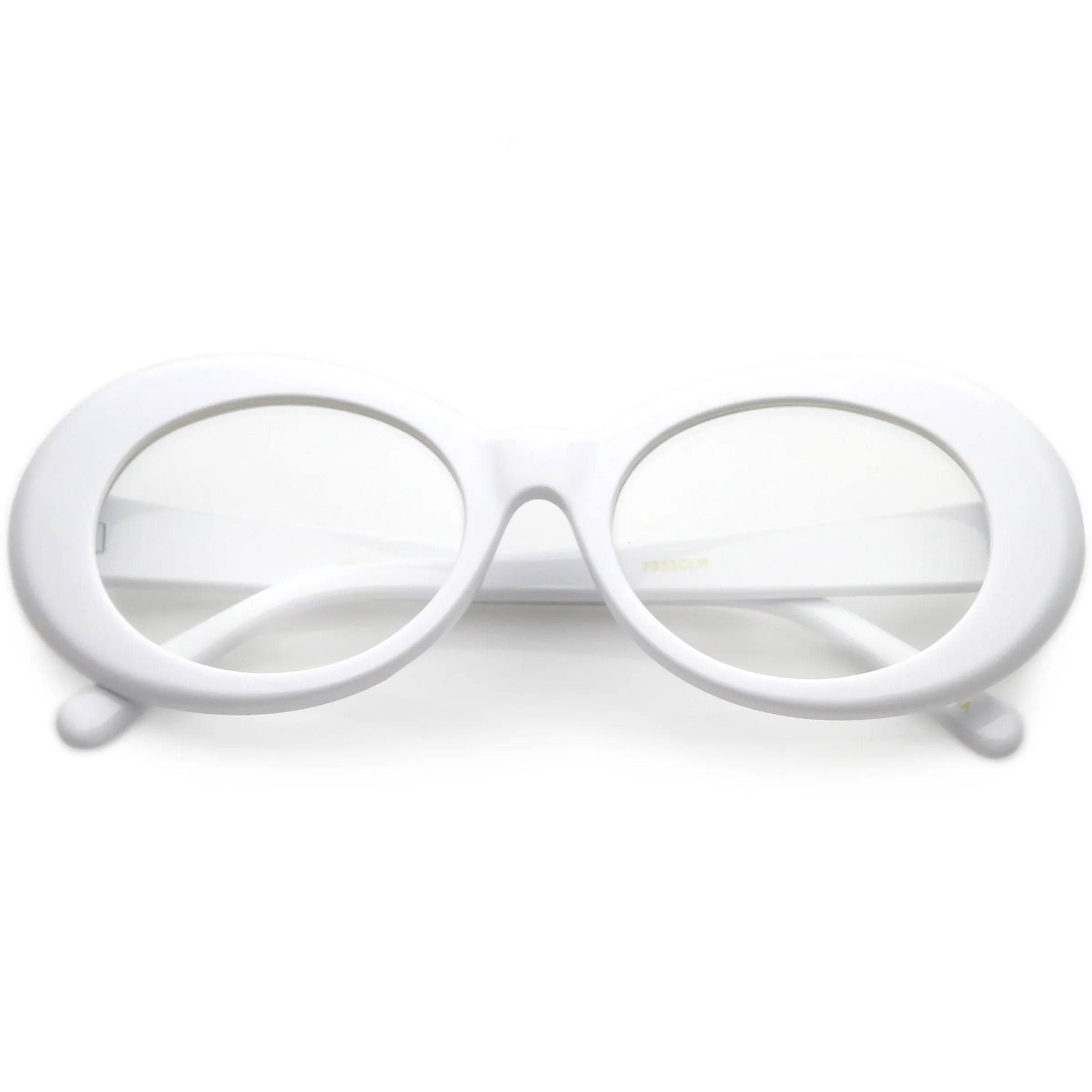 Retro 1990's Fashion Clear Lens Clout Oval Glasses