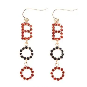 Rhinestone "BOO" Halloween Earrings