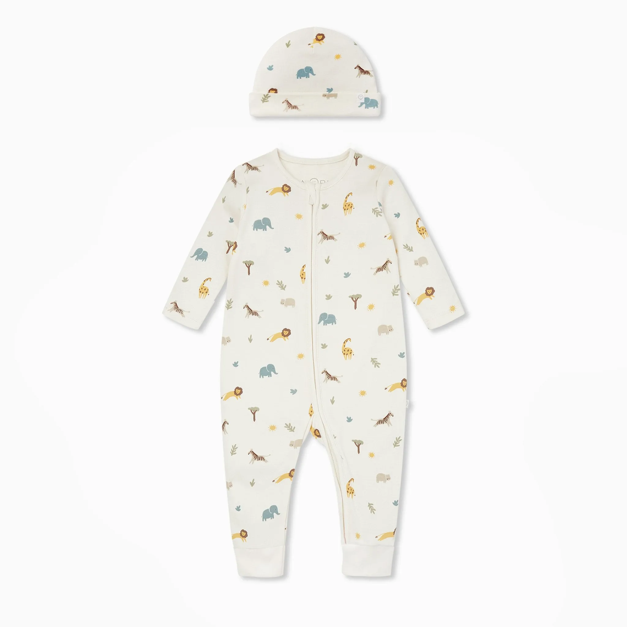 Safari Clever Zip Romper & Hat Set