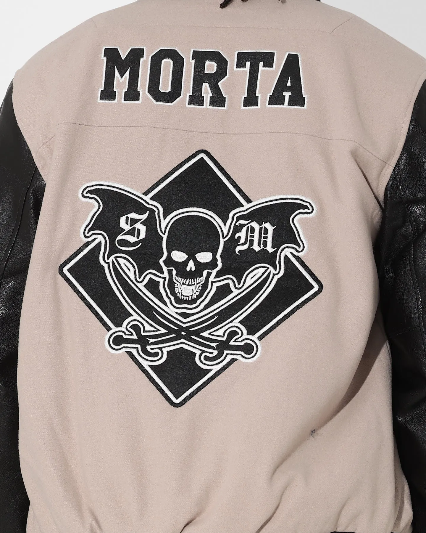 Saint Morta Graveyard Varsity Jacket Stone/Black