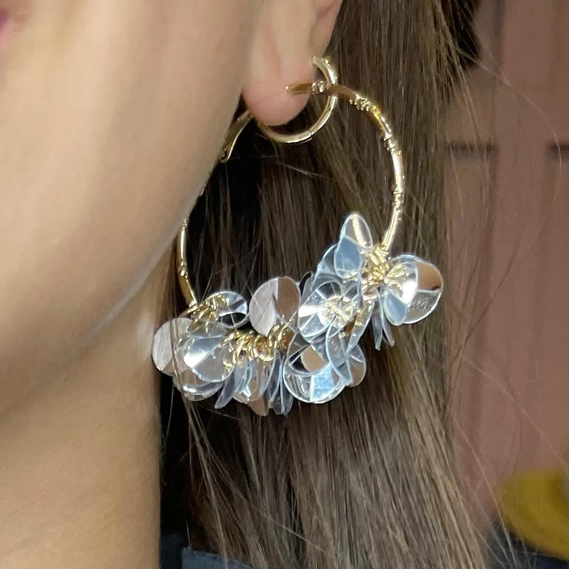 Sawyer Sequined Hoop Earring